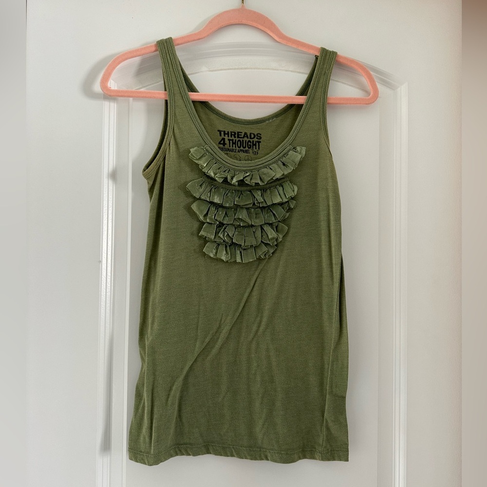 Green Ruffle Tank Top